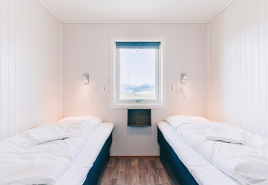 Alle Apartments besitzen Schlafzimmer mit 2 Einzelbetten.