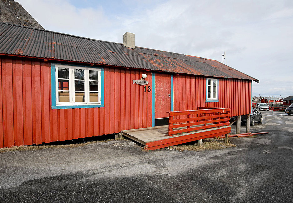 Außenansicht einer Rorbu-Wohnung vom Typ 3 in Å i Lofoten.
