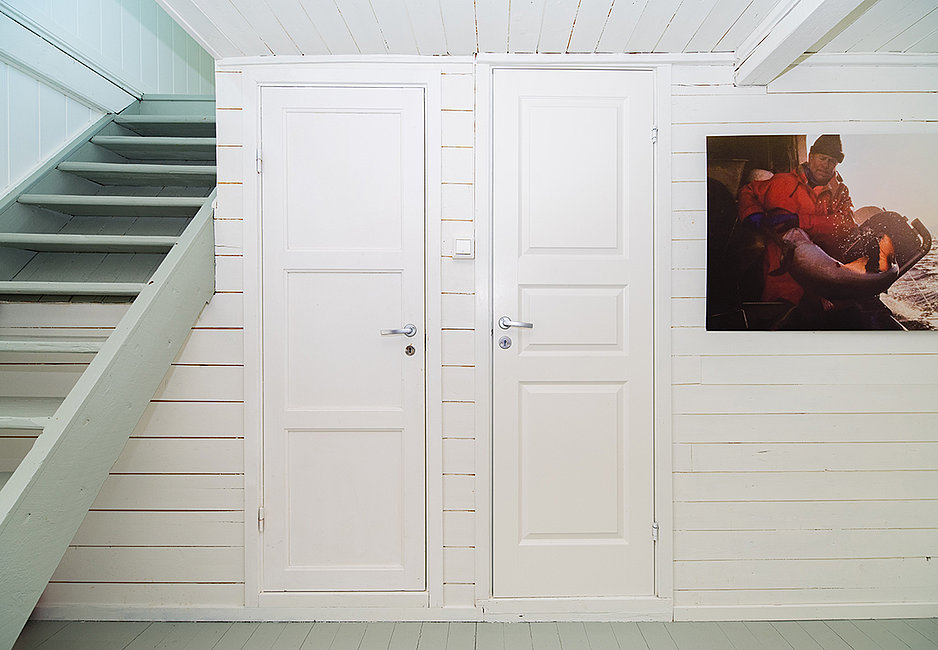 Treppenaufgang in der Wohnung Kokkbua in das Obergeschoss.