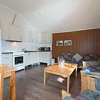 Wohnraum eines Apartments für 5-6 Personen in Å i Lofoten.