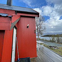 Herrliche Aussicht vom Haus 1 auf den Grøtsund und die Inseln.