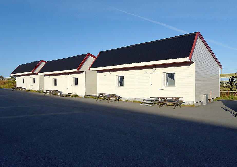 Die Außenansicht einer Großen Ferienwohnung auf der Insel Røst.