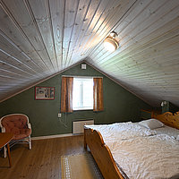 Die beiden Schlafzimmer im Obergeschoss des Timmerhuset in Schweden.