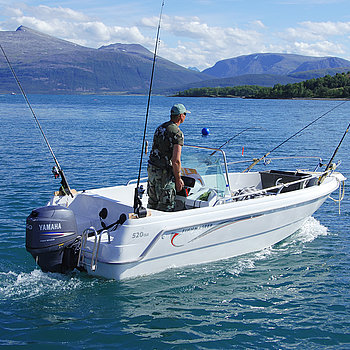 Die Bootsflotte in Finnkroken ist ideal zum Fjordfischen.