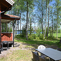 Herrlicher Ausblick vom Timmerhuset auf den Stor-Lungen See in Schweden. 