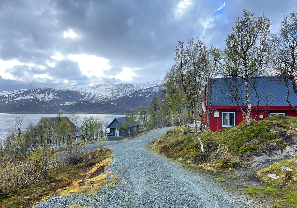 Die Häuser in Finnkroken liegen am Fjordhang.